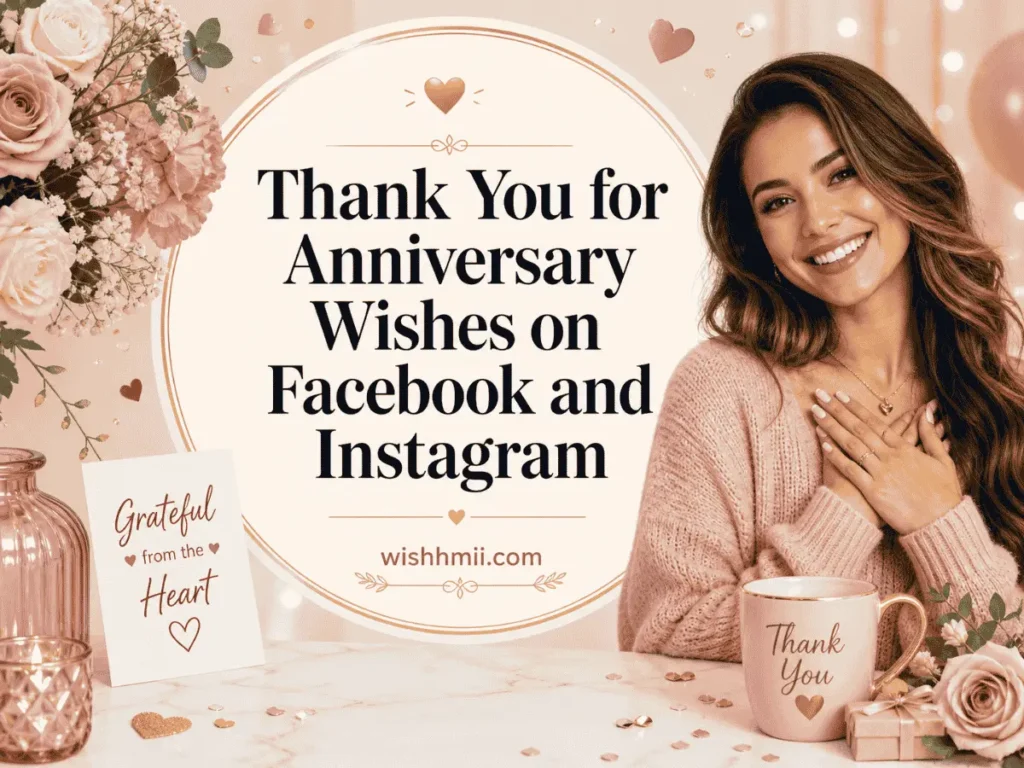 Thank You for Anniversary Wishes on Facebook and Instagram