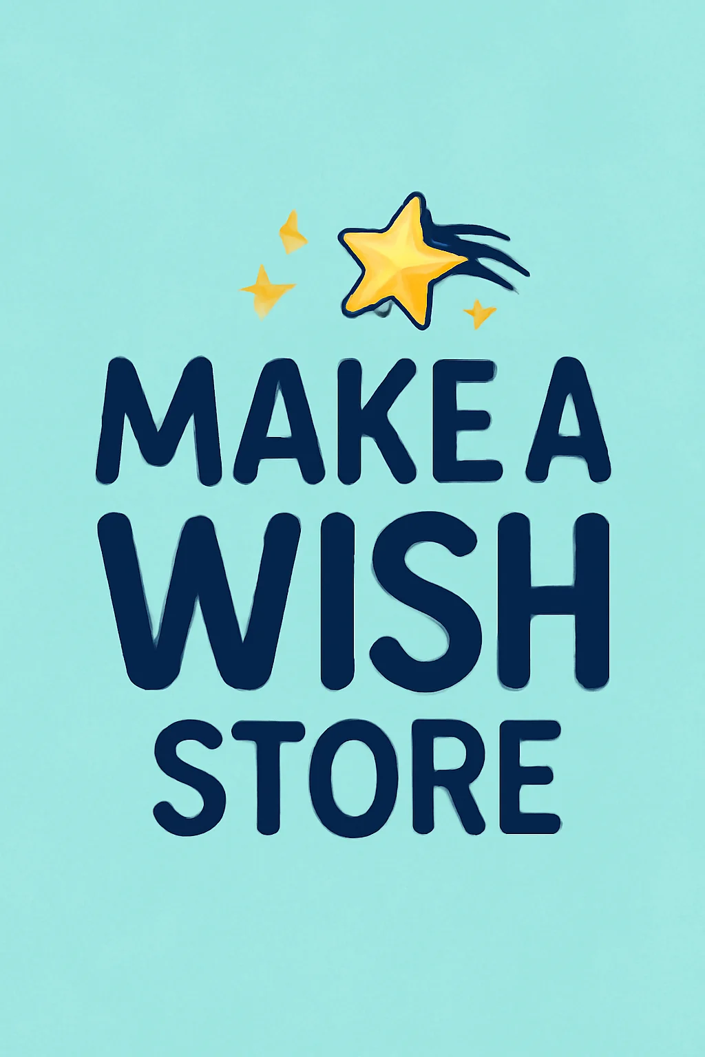 Blue Make-A-Wish gift bags and shirts on a table with a handwritten thank-you card beside them, suggesting charitable shopping.