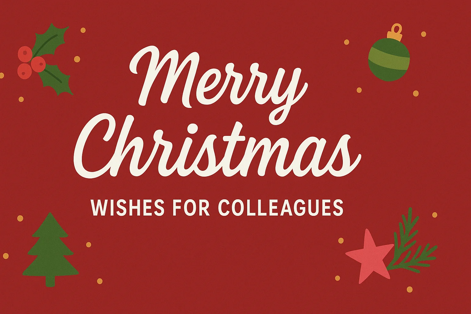 Office colleagues exchanging Christmas wishes beside a festive tree