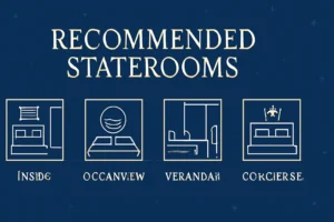 “Disney Wish ship balconies at sunset, showing verandahs overlooking calm ocean”