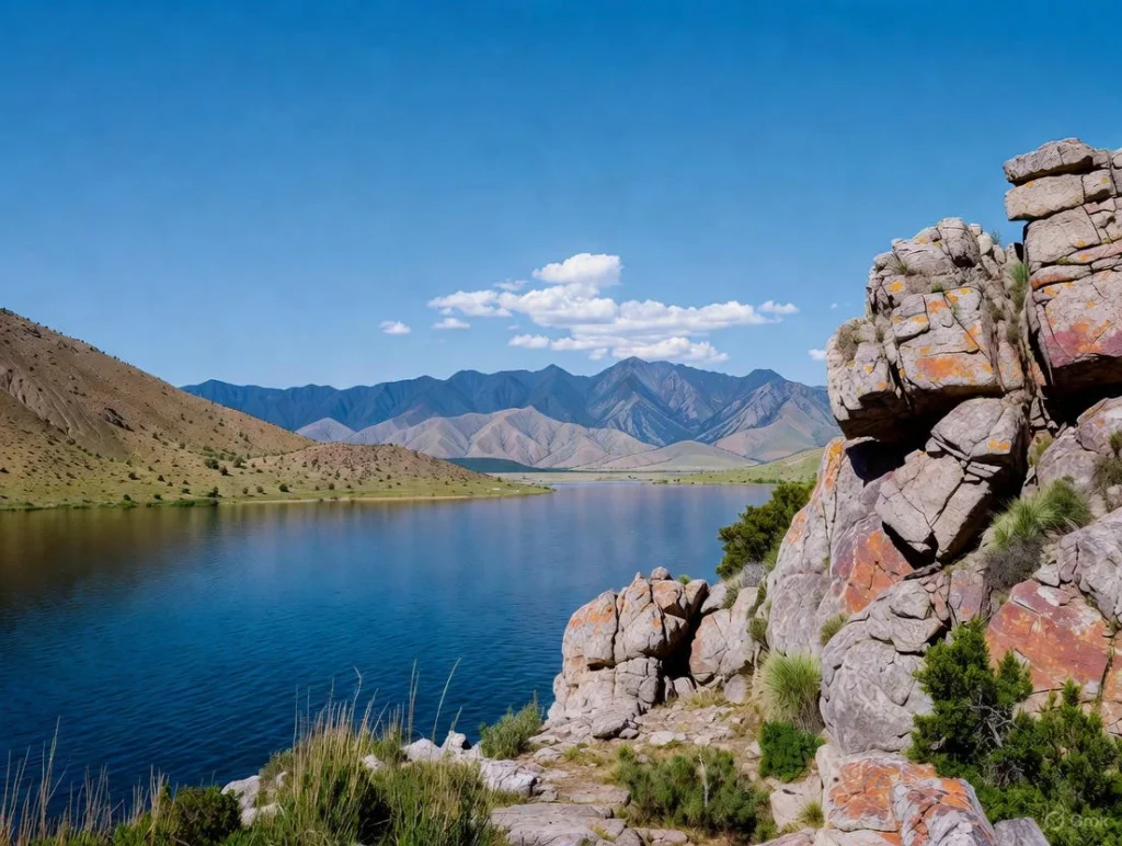 A joyful newly married Muslim couple holds hands and smiles in a beautiful outdoor garden with a mosque in the background under warm sunset light, perfect for islamic marriage wishes and short Islamic marriage wishes.