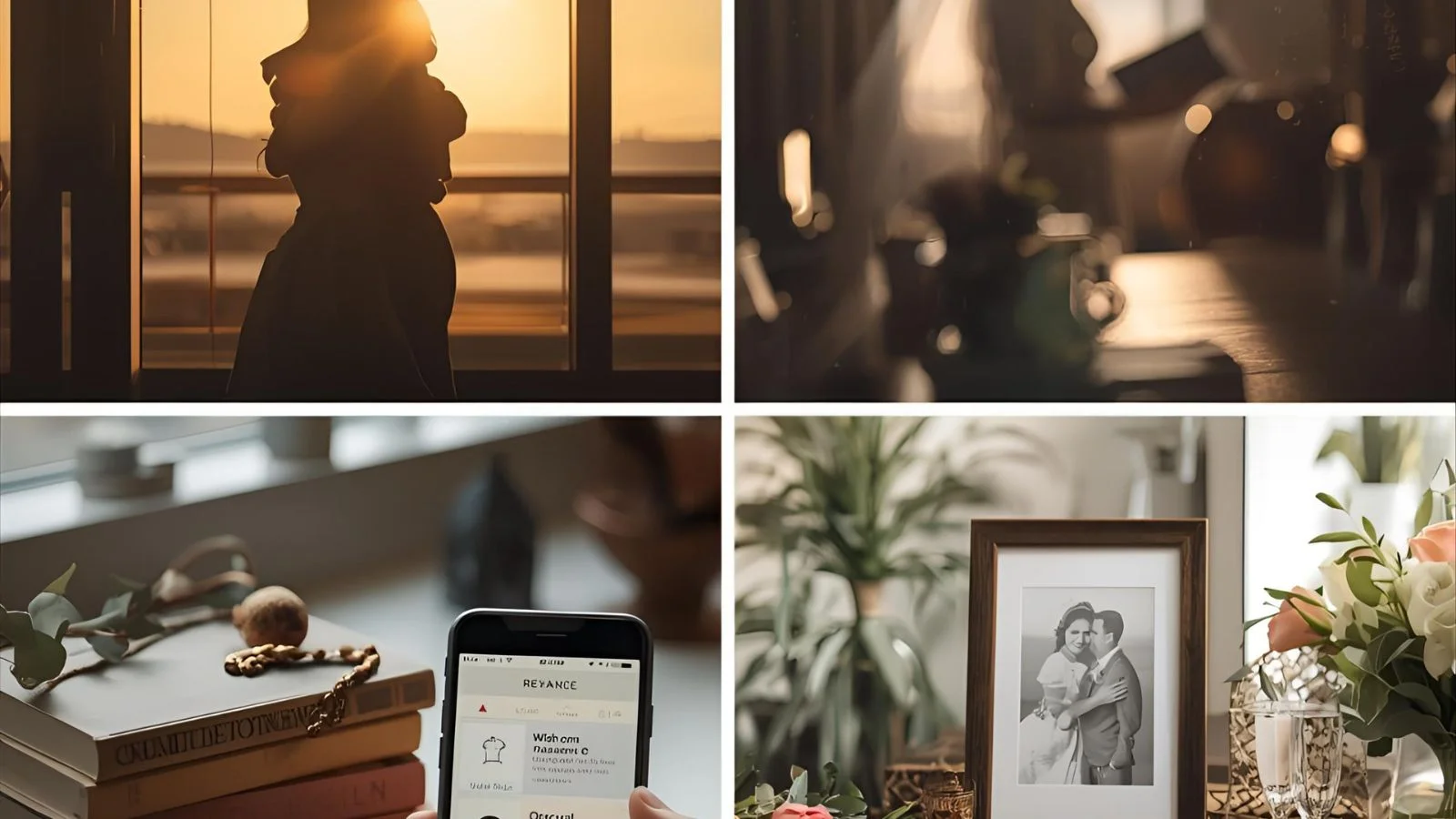 : Two people hugging near an airport window with a warm, hopeful goodbye.