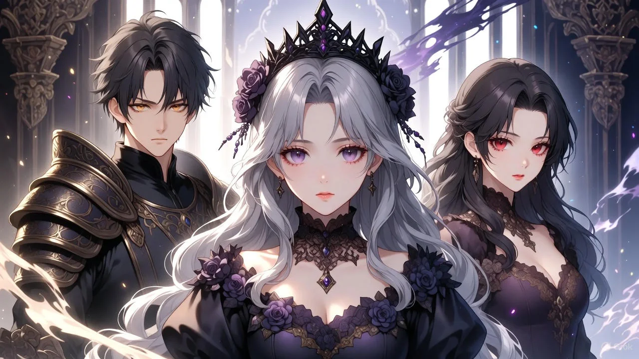 A fan holding a Devil's Wish manhwa sign with floating wish bubbles.