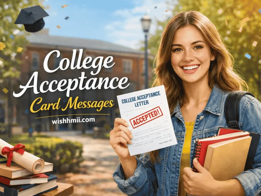 College Acceptance Card Messages