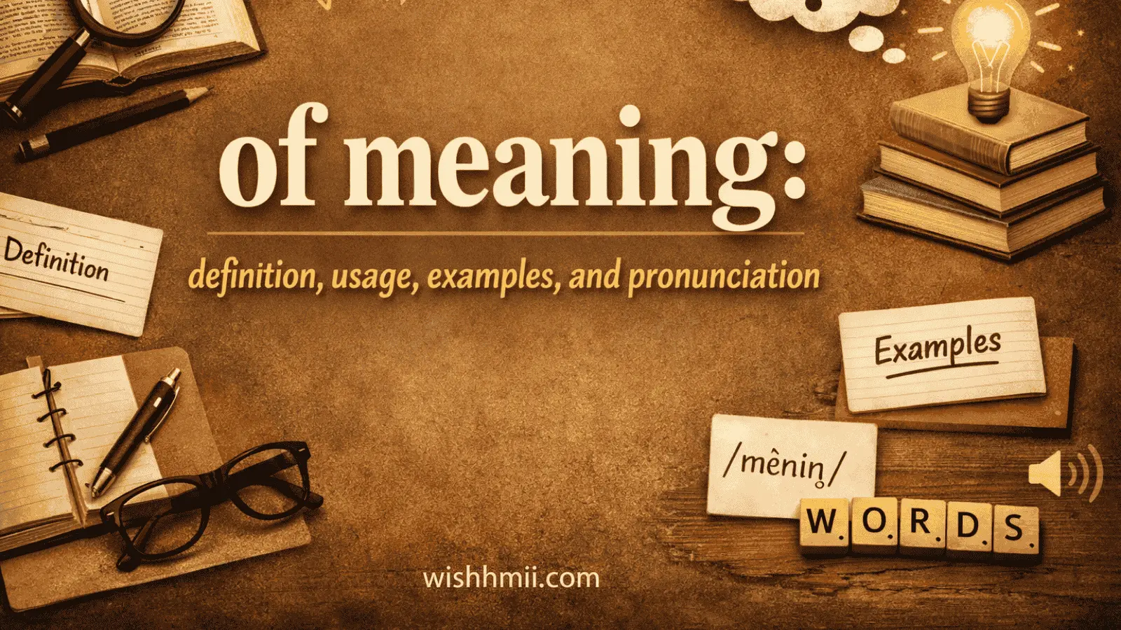 of meaning: definition, usage, examples, and pronunciation